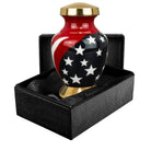 Modern American Flag Red White and Blue Small Keepsake Urn for Human Ashes - Qnty 1 - W Case