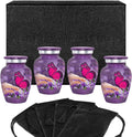 Mystic Butterfly Small Keepsake Urns for Human Ashes -Set of 4 - w Case