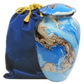Ocean Tides Beautiful Adult Cremation Urn for Human Ashes - w Velvet Bag