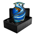 Ocean Tides Beautiful Small Keepsake Urn for Human Ashes - Qnty 1 - with Case