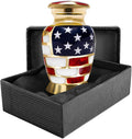 Patriotic Small Keepsake Urn for Human Ashes - Qnty 1 - w Case