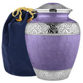Silver Linings Lavender Adult Urn for Human Ashes - With Velvet Bag